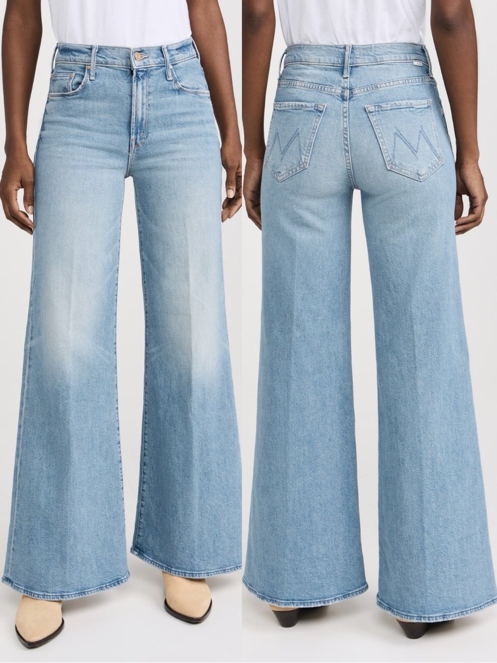 Mother The Twister Skimp Wide Leg Jeans Horseback To Quarterback